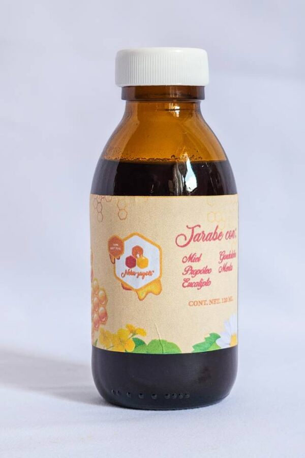 Jarabe natural para la tos - img-1 Jarabe Natural para la Tos: Miel con Propóleo, Gordolobo, Eucalipto y Menta - 120 ml